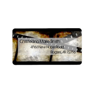  Goud en Zwarte Filmstrook Waterverf Etiket