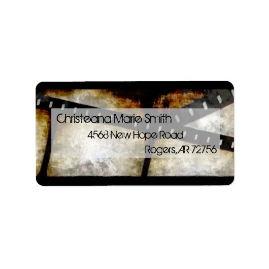  Goud en Zwarte Filmstrook Waterverf Etiket (Voorkant)