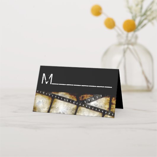  Goud en Zwarte Filmstrook Waterverf Plaatskaartje (Voorkant)