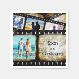 Goud en Zwarte Filmstrook Waterverf Servet