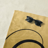 Goud en zwarte florale dragel strandlaken (In situ)