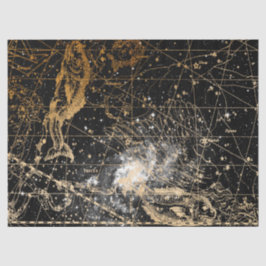 Goud en Zwarte Galaxy Sterrenkaart Serie Design 12 Tissuepapier