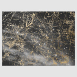 Goud en Zwarte Galaxy Sterrenkaart Serie Ontwerp 1 Tissuepapier