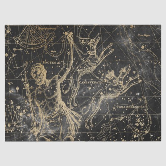 Goud en Zwarte Galaxy Sterrenkaart Serie Ontwerp 6 Tissuepapier (Voorkant)