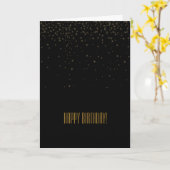Goud en Zwarte Glitters Kaart (Gele Bloem)