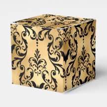 Goud en Zwarte Halloween Damast