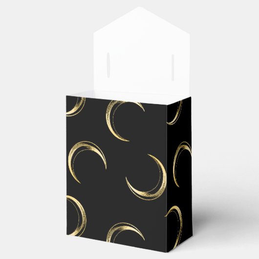Goud en zwarte Halloween Moons Bedankdoosjes (Geopend)