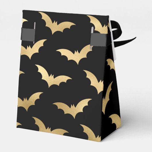 Goud en zwarte halloween vleermuizen bedankdoosjes (Achterkant)