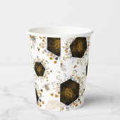 Goud en zwarte honingbijen papieren bekers (Rechts)