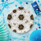 Goud en zwarte honingbijen papieren bordje (Feest)