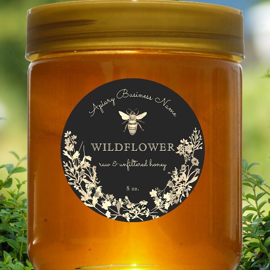 Goud en zwarte honingbijen ronde sticker