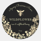 Goud en zwarte honingbijen ronde sticker (Voorkant)