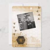 Goud en zwarte honingbijen save the date (Achterkant)