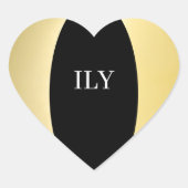 Goud en zwarte ILY-Sticker Hart Sticker (Voorkant)