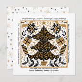 Goud en zwarte kerstboom, speciaal aangepast feestdagenkaart (Voorkant / Achterkant)