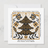 Goud en zwarte kerstboom, speciaal aangepast feestdagenkaart (Voorkant)