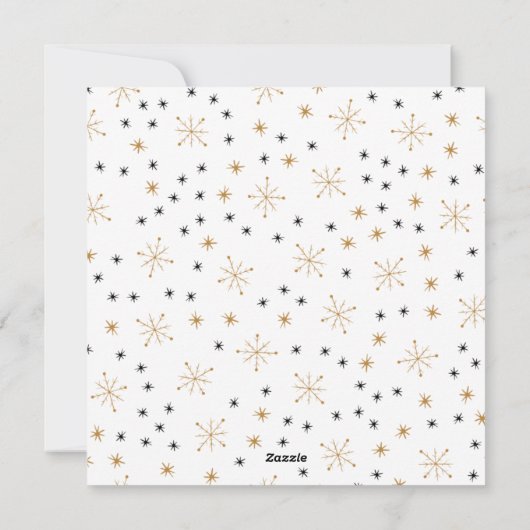 Goud en zwarte kerstboom, speciaal aangepast feestdagenkaart (Achterkant)