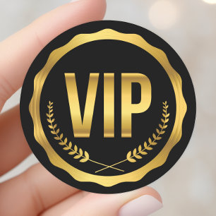 Goud en Zwarte Laurel VIP-partypass Ronde Sticker