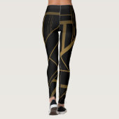 Goud en zwarte leggings (Achterkant)