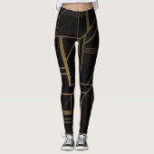 Goud en zwarte leggings (Voorkant)