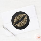 Goud en zwarte luipaarden ronde sticker (Envelop)