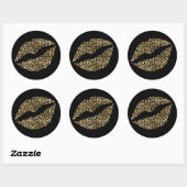 Goud en zwarte luipaarden ronde sticker (Vel)