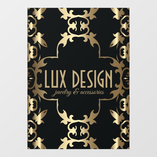 Goud en Zwarte Luxe Vintage Barok Klassieker Raamsticker (Vel)