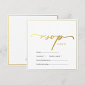Goud en zwarte ontwerp rsvp kaart (Voorkant / Achterkant)