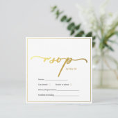 Goud en zwarte ontwerp rsvp kaart (Staand voorkant)