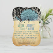 Goud en zwarte pacocks in het bos kaart (Staand voorkant)