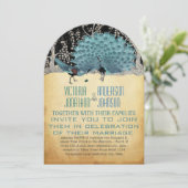 Goud en zwarte pacocks in het bos kaart (Staand voorkant)