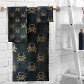 goud en zwarte piraatkorrels en Botten Bad Handdoek