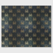  goud en zwarte piraatkorrels en Botten Cadeaupapier (Vlak)