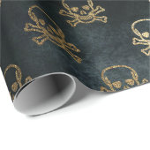  goud en zwarte piraatkorrels en Botten Cadeaupapier (Rol Hoek)
