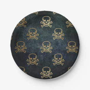  goud en zwarte piraatkorrels en Botten Papieren Bordje