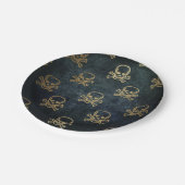 goud en zwarte piraatkorrels en Botten Papieren Bordje (Gekanteld)