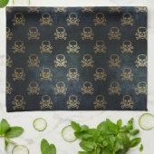 goud en zwarte piraatkorrels en Botten Theedoek (Gevouwen)