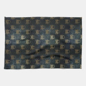 goud en zwarte piraatkorrels en Botten Theedoek (Horizontaal)