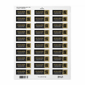 Goud en Zwarte Schoolbord Afstuderen Etiket (Full Sheet)
