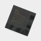 Goud en Zwarte Script Calligrafie Bruiloft Interes Folie Servetten (Links)