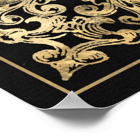 goud en zwarte steen poster (Hoek)