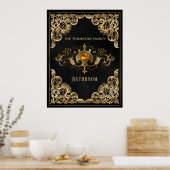 goud en zwarte  steen poster (Keuken)