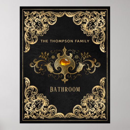 goud en zwarte  steen poster (Voorkant)