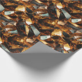 Goud en zwarte stenen cadeaupapier (Hoek)