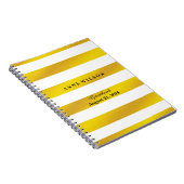 Goud en zwarte strepen Achtergrond Notitieboek (Rechterzijde)