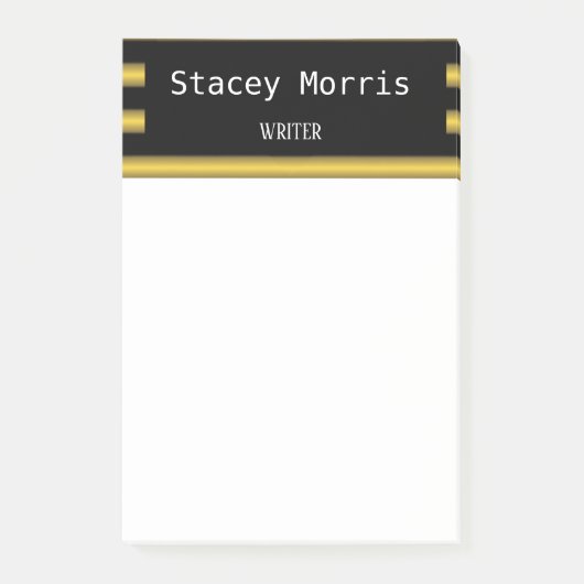 Goud en zwarte strepen post-it® notes (Voorkant)