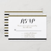 Goud en zwarte strepen RSVP (Voorkant / Achterkant)