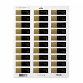 Goud en Zwarte Trouw Retouradres Etiket (Full Sheet)