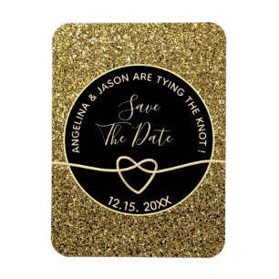 Goud en Zwarte Trouw Save The Date Magneet