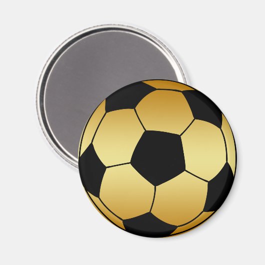 GOUD EN ZWARTE VOETBAL MAGNEET (Voorkant / Achterkant)